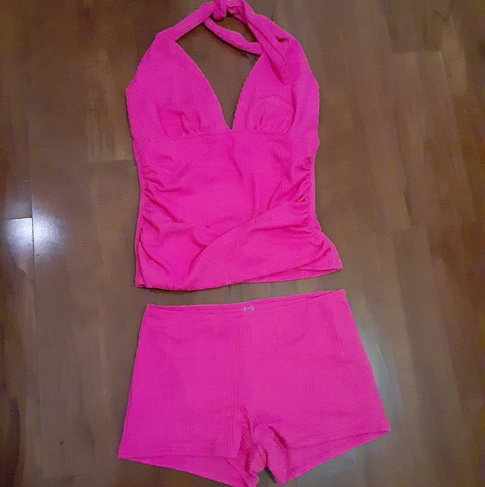 SHEIN PINK TANKINI TWO PIECE BATHING SUIT NWOT - Picture 9 of 9